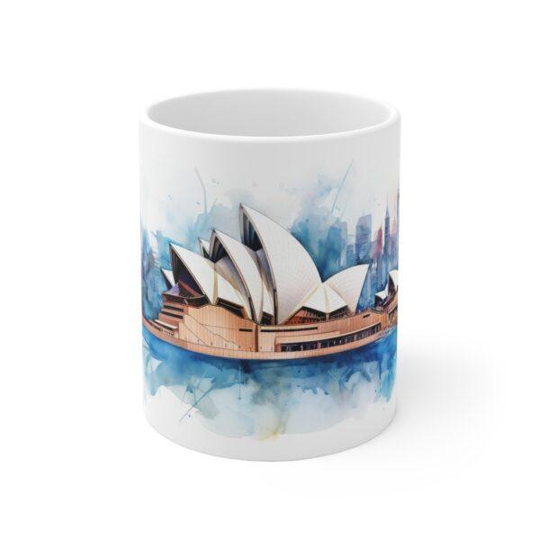 Weiße Tasse mit Sydney Opernhaus Motiv – Perfektes Geschenk für Reisebegeisterte