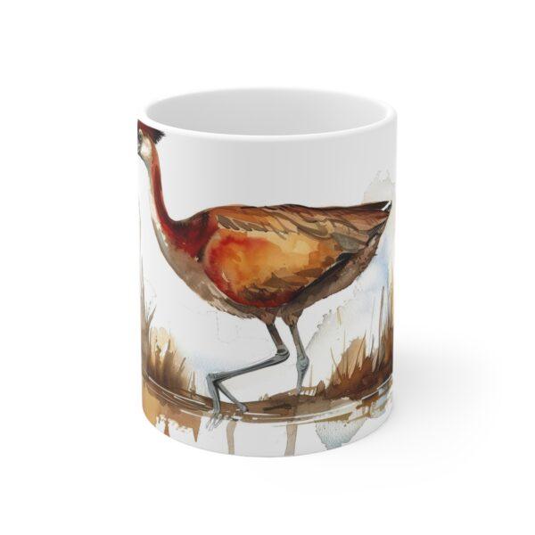 Aquarellbecher Jacana Bird - Weiße Keramik für Künstler und Kreative