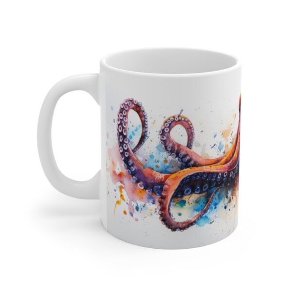 Octopus Aquarell Tasse - Becher im Unterwasserwelt Design für Meeresbiologen und Ozeanliebhaber