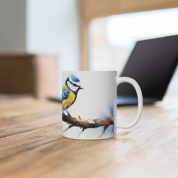 Blaumeise Aquarell Tasse - Stylischer Vogel Design Becher für Vogelbeobachter und Naturfreunde