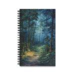 Aquarell Notizbuch Wald bei Nacht – Blanko, Liniert, Punktraster, Planer