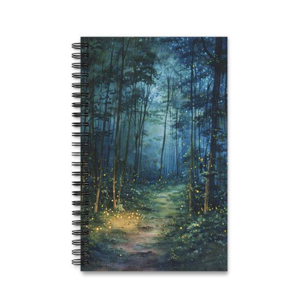 Aquarell Notizbuch Wald bei Nacht – Blanko, Liniert, Punktraster, Planer