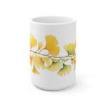 Ginkoblätter Aquarell Tasse - Stilvolle Naturmotive für Teeliebhaber und Naturliebhaber