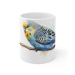 Weiße Kaffee Tasse mit Wellensittich Print | Ideal für Vogelliebhaber und Tierfreunde