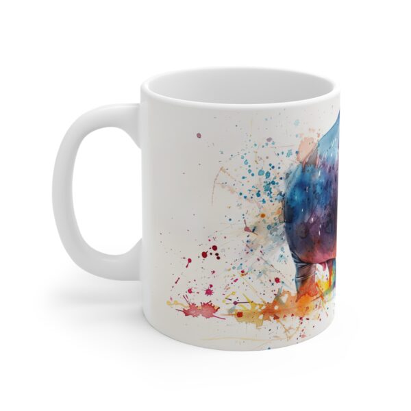 Aquarell Nilpferd Keramikbecher - Handgemachte Tasse für Tierliebhaber