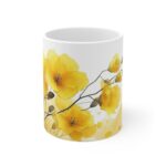 Aquarell Canola Blume Keramiktasse - Perfekte Geschenkidee für Blumenliebhaber