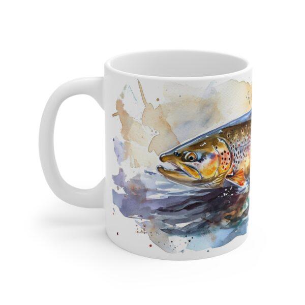 Forelle Aquarell Tasse – Becher mit lebendigem Fischmotiv für Angler und Naturfreunde