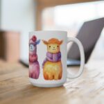 Niedliche Lama/Alpaka Aquarell Tasse - Kinderfreundlicher Becher für Tierliebhaber