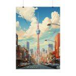 "Tokyo Tower Poster – Moderne Vektor-Kunst für urbanes Flair"