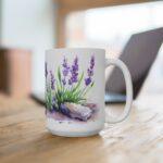 Lavendel Aquarell Tasse - Beruhigendes Blumenmotiv für Entspannung und Genuss