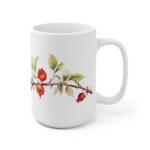 Hagebutten Tasse – Aquarell Becher für Tee- und Kaffeeliebhaber – Naturinspirierte Keramiktasse