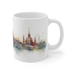 Aquarell Skyline Hamburg Tasse – Bedruckte Kaffeetasse als Geschenk