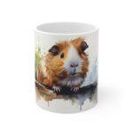 Weiße Meerschweinchen Aquarell Tasse – Perfektes Geschenk für Tierliebhaber