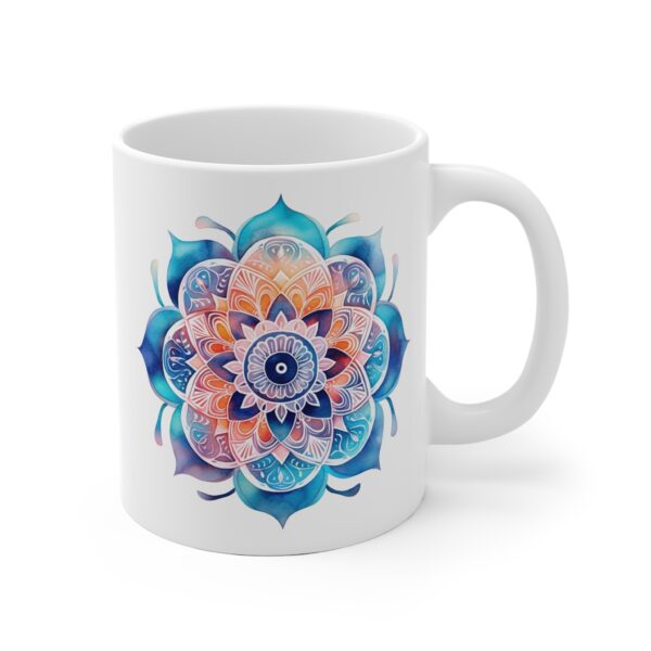 Lebensblume Mandala Tasse - Spirituelles Aquarell Design für Meditation und Entspannung