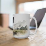 Weiße Aquarell Pferde Tasse – Kreatives Geschenk für Pferdefans