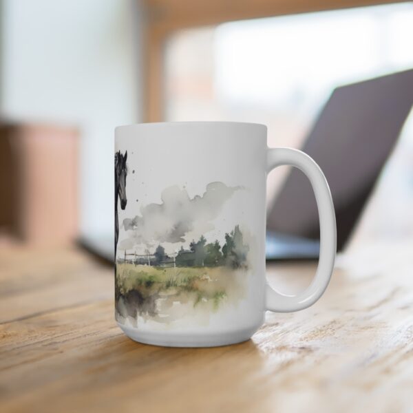 Weiße Aquarell Pferde Tasse – Kreatives Geschenk für Pferdefans