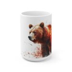 Farbenfrohe Aquarell Grizzly Bär Tasse - Ideal für Kaffee und Tee, Perfektes Geschenk für Tierliebhaber