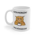 "Grumpy Cat Kaffeetasse 'Guten Morgen? Dünnes Eis!' – Lustiges Geschenk für Katzenliebhaber"