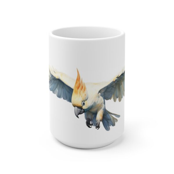 Weiße Aquarell Kakadu Tasse – Kreatives Geschenk für Vogelfans