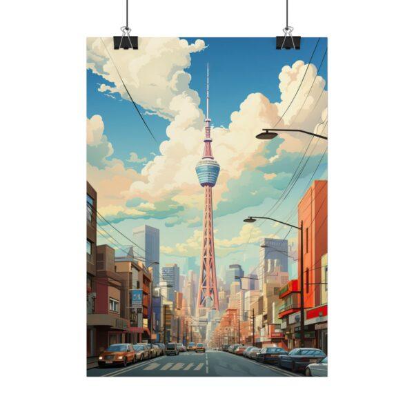 "Tokyo Tower Poster – Moderne Vektor-Kunst für urbanes Flair"