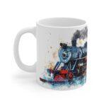 Dampflok Aquarell Tasse – Historisches Zugmotiv für Eisenbahnliebhaber und Geschichtsfreunde