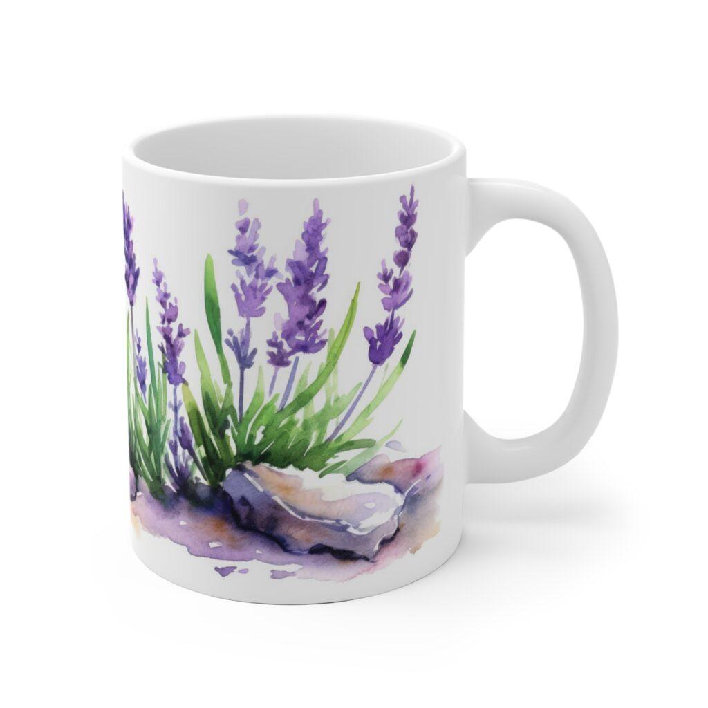 Lavendel Aquarell Tasse - Beruhigendes Blumenmotiv f&uuml;r Entspannung und Genuss