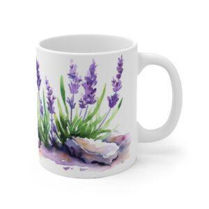 Lavendel Aquarell Tasse - Beruhigendes Blumenmotiv für Entspannung und Genuss