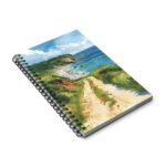 Maritimes Aquarell Notizbuch Strandweg am Meer - Blank, Liniert, Punktraster, Planer