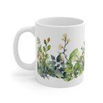 Aquarell Pflanzen Kaffeetasse – Florale Motivtasse als kreative Geschenkidee