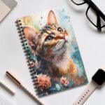 Süße Katze Aquarell Notizbuch für kreative Ideen – Blanko, lined und gepunktet