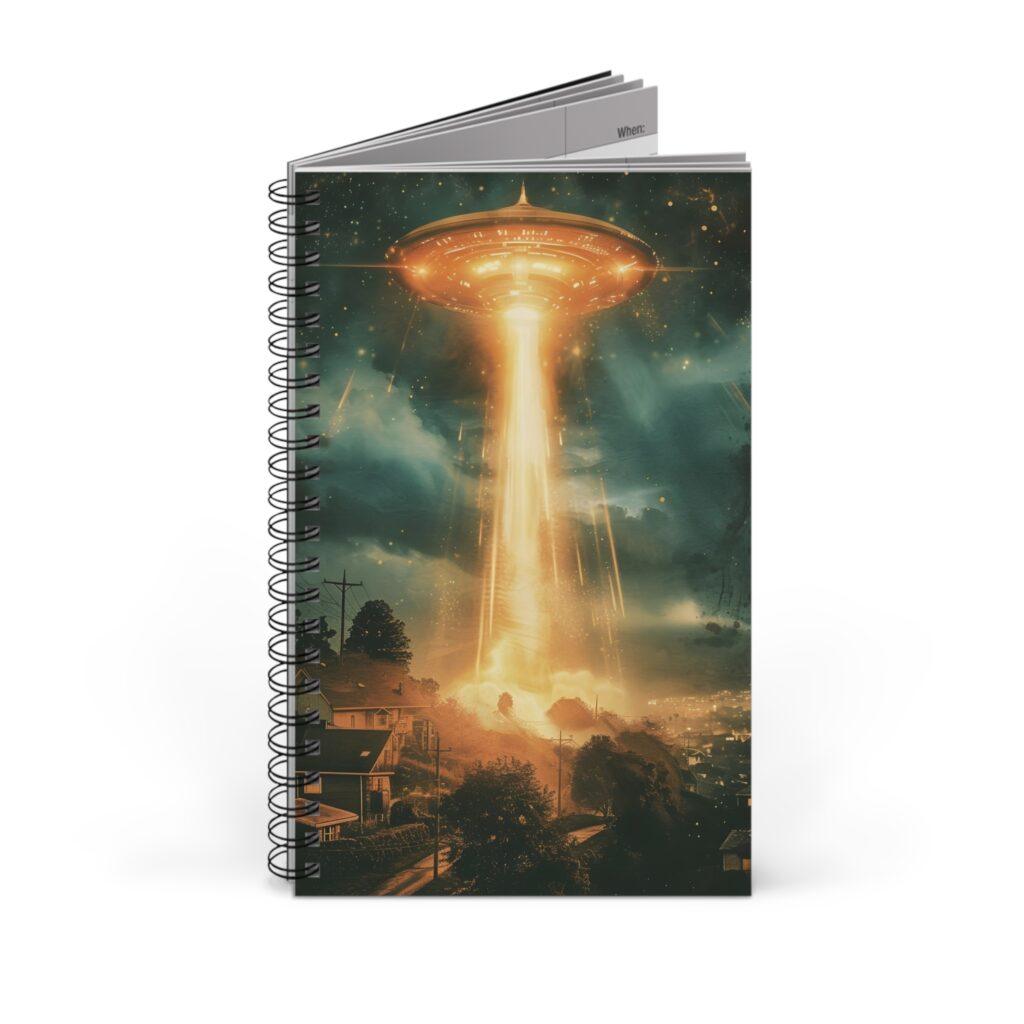 UFO-Invasion Aquarell Notizbuch &ndash; Blanko, Liniert, Punktestrich, Planer