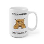 "Grumpy Cat Kaffeetasse 'Guten Morgen? Dünnes Eis!' – Lustiges Geschenk für Katzenliebhaber"