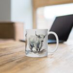 Longhorn Aquarell Tasse – Tierliebhaber Becher mit majestätischem Bergtier Design für Naturenthusiasten