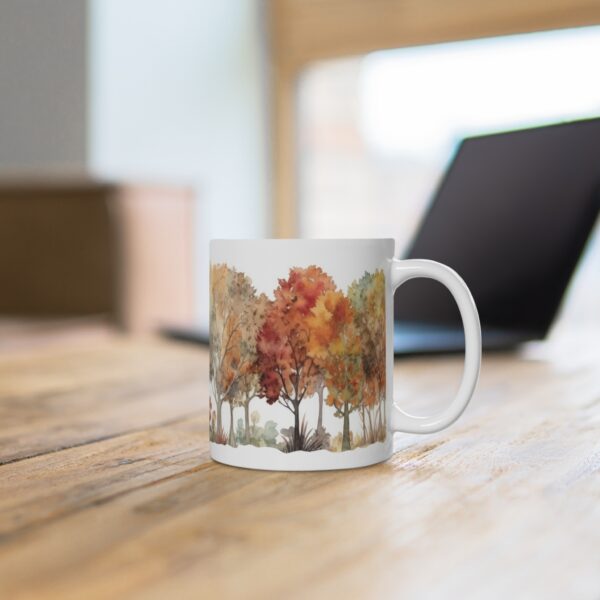 Herbstliche Laubbaum Tasse aus Keramik - Aquarell Design in Naturfarben