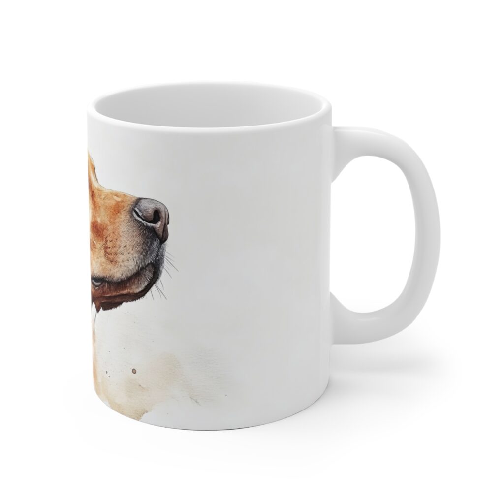Auf der wei&szlig;en Labrador Aquarell-Keramiktasse zeigt sich ein liebevoll gestaltetes Hundemotiv f&uuml;r Tierfreunde und Hundefreunde.