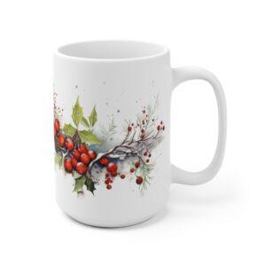 Weihnachtliche Mistelzweig Tasse - Aquarell Keramikbecher für romantische Wintermomente