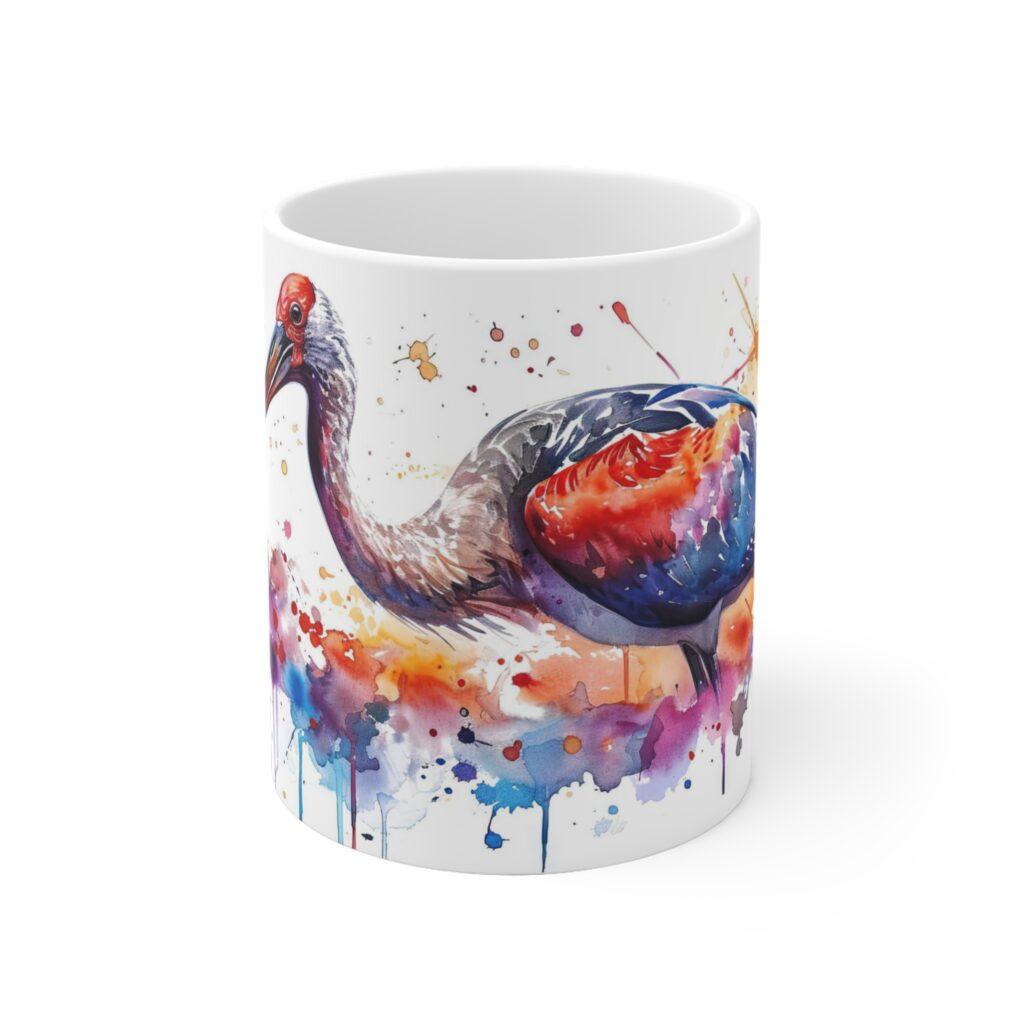 Ibis Vogel Aquarell Keramik Becher - Elegante Tasse f&uuml;r jeden Anlass