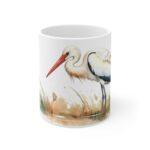 Storch Aquarell Tasse - Eleganter Becher für Natur- und Vogelliebhaber