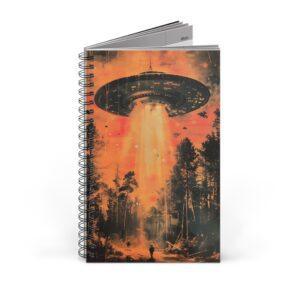 Aquarell UFO-Invasion Notizbuch – Blanko, liniertes oder Punktesystem für kreative Ideen und Planungen