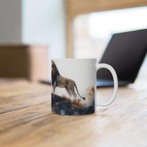 Aquarell Tasse mit Löwen-Motiv - Kaffeetasse für Tierliebhaber im Wildtier-Design