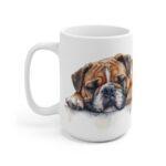 Stilvolle Bulldogge Keramiktasse im Aquarell-Design - Hochwertiger Druck, perfekt für jeden Anlass