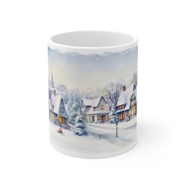 Winterdorf Aquarell Tasse - Gemütliche Keramiktasse für die kalte Jahreszeit