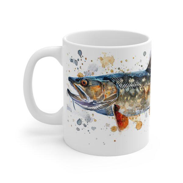 Hecht Aquarell Tasse – Angler Becher mit Fischmotiv für Naturfreunde