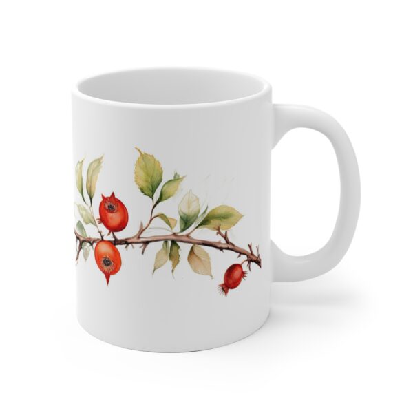 Hagebutten Tasse – Aquarell Becher für Tee- und Kaffeeliebhaber – Naturinspirierte Keramiktasse