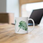 Monstera Aquarell Tasse – Tropical Leaf Design Becher für Pflanzenliebhaber und Naturfreunde