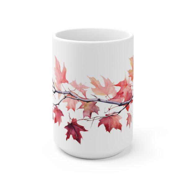 Ahornzweig Tasse – Aquarell Keramikbecher mit Naturmotiv für herbstliche Genussmomente