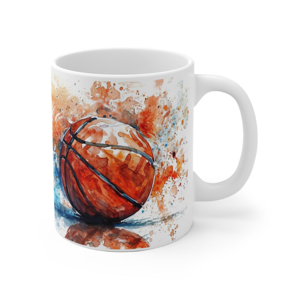 Basketball Aquarell Tasse - Stylischer Becher f&uuml;r Basketballfans und Sportliebhaber
