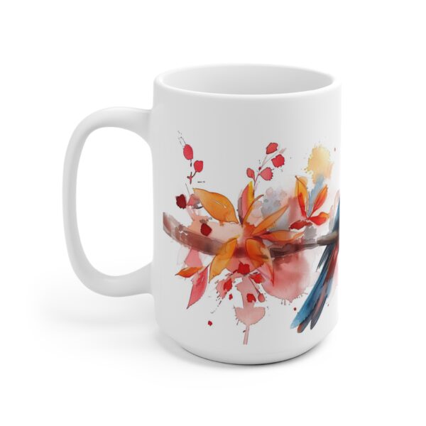 Weißer Keramikbecher mit Quetzal-Aquarellmotiv – Ideal für jeden Anlass