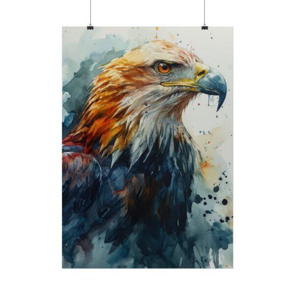 Majestätisches Adler Portrait Aquarell Poster – Hochwertiger Druck in verschiedenen Größen