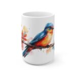 Weißer Keramikbecher mit Quetzal-Aquarellmotiv – Ideal für jeden Anlass